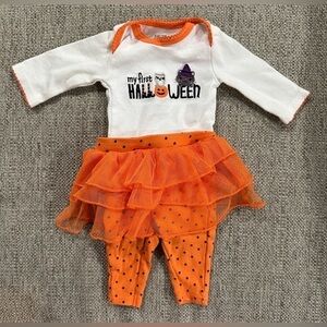 Carter’s My First Halloween 3-Piece Outfit – Newborn Onesie Leggings & Skirt Set